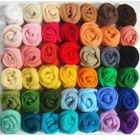 【CW】►❀  36 Colors Wool Roving Fibre Yarn Needle Felting Hand Felt Wet Material