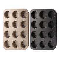 2 Pcs Muffin Pan 12-Cup Baking Pan Non-Stick Cupcake Baking Pan,Carbon Steel Muffin Tray Baking Mold Pan for Oven Baking