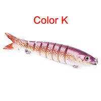 12สี19G Luya 12สีเหยื่อหลายส่วน19G เหยื่อตกปลาพลาสติกแข็งเปิดปาก