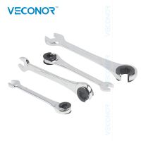 （Conbo metals） VECONOR Ratchet Flare Nut Wrench Tool 8-19Mm Mirror Polish 72T Ratcheting High Torque Spanner เครื่องมือซ่อมแซมมืออาชีพ