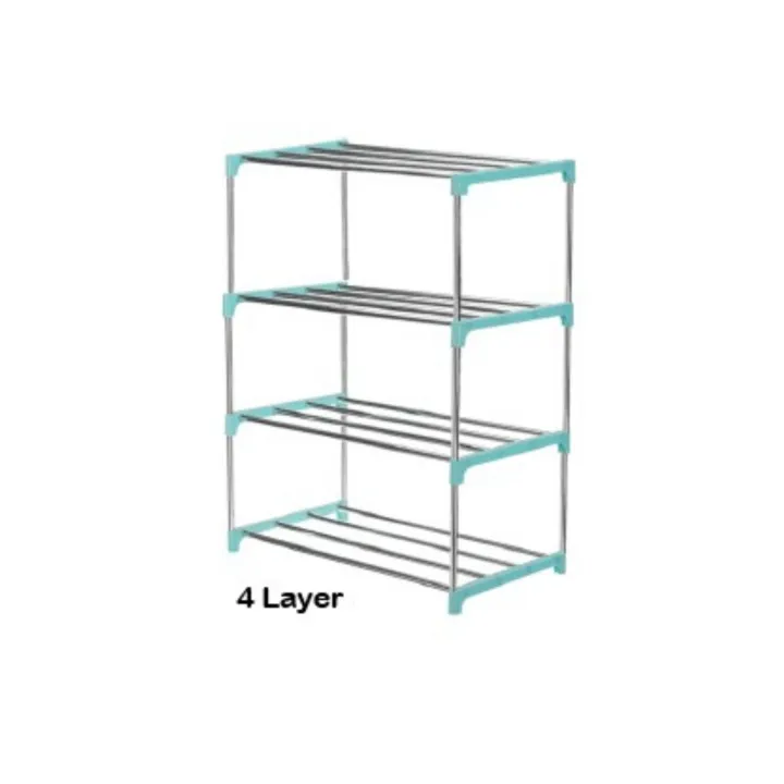 Metal tube Shoe Rack 4 / 5 Tier lightweight easy to assemble shoe rack