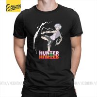 Hunter X Hunter เสื้อ T Kiluas ญี่ปุ่นน้ำหนักเบาแขนสั้นพิมพ์การ์ตูนผ้าฝ้ายเสื้อบุรุษเสื้อยืด