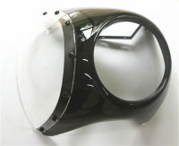 Cafe Racer Fairing R รถจักรยานยนต์ Glossy Black ไฟหน้า Fairing กระจก Hood Vintage UNIVERSAL Fit 7 "ไฟหน้า Handlebar