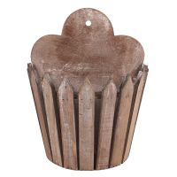 Wood Fence Flower Basket Wall Hanging Ornaments Artificial Flower Holder Wooden Flower Pot Storage Basket Wall Decor