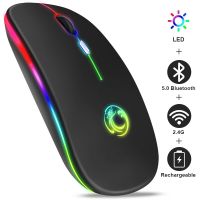 Wireless Mouse Bluetooth RGB Rechargeable Mouse Wireless Computer Silent Mause LED Backlit Ergonomic Gaming Mouse For Laptop PC Basic Mice