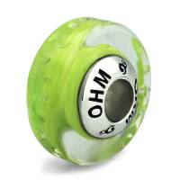 บีดแก้ว Slim Lime OHM Murano Glass Bead Charm