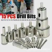 15PCS Diamond Hole Saw Electroplating Universal Incisive Hole Saw เจาะ Bit Set for Glass