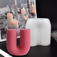 U-shaped Silicone Candle Mold Striped Arch Aromatherapy Plaster Mold Ornament Candle Making Tool Soap Resin Mold Home Decoration