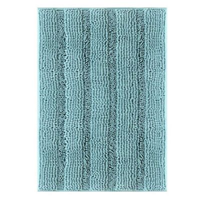 Chenille Striped Bathroom Carpet Anti-Slip-Soft Plush Bathroom Mat is Suitable for Bathroom Floor