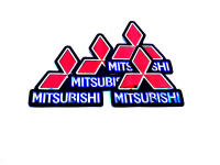 MITSUBISHI Logo สติ๊กเกอร์ Sticker 3D  (ขนาด 7.5 x 7.5 cm) สติ๊กเกอร์ติดรถ มอเตอร์ไซค์ บิ๊กไบค์ รถยนต์ ติดกระจก Decal ทนแดด ทนฝน ได้2ชิ้น