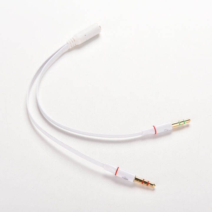 3.5mm Headphone Mic Audio Y Splitter Cable Female to Dual Male