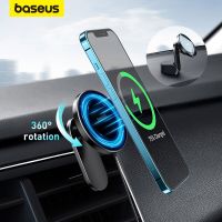 Baseus Magnetic Car Phone Holder Wireless Charger for Apple iPhone 14 13 12 11 Pro Max Wireless Charging Phone Holder Charger Car Mounts