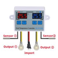ตัวควบคุมเครื่องเซ็นเซอร์วัดอุณหภูมิ W1088ดิจิตอลแอลอีดีคู่เครื่องทำความร้อนไฟฟ้าเทอร์โมเทอร์โมคูเลเตอร์ตู้อบตู้ปลา220V