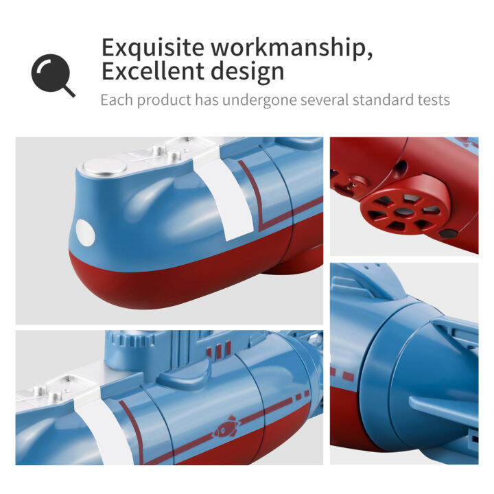 โมเดลสีน้ำเงินสีขาวของขวัญสำหรับเรือดำน้ำ-rc-ขนาดเล็กเด็กเด็กผู้ชายเด็กผู้หญิงความเร็วเมตร-วินาที2-4กรัมเรือควบคุมระยะไกลกันน้ำดำน้ำตกปลาของขวัญปีใหม่