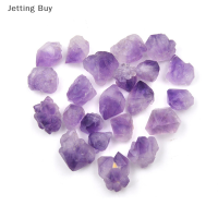 【 Jettingbuy】แฟลชเซล5ชิ้นตัวอย่างกรวดขัดผิวหยาบหินคริสตัลควอตซ์ฟลูออไรต์ธรรมชาติสีม่วง