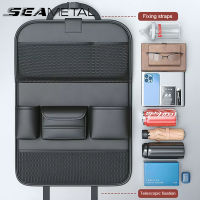 【ขายดี】☀SEAMETAL Car Seat Back Organizer Auto Back Seat Storage Bag With Foldable Table Tray Tablet Holder Tissue Car Accessories-ใช้งานง่าย