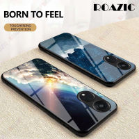 ROAZIC เคสกันกระแทกสำหรับ OPPO Reno 8 T 5G ขอบซิลิโคนอ่อนนุ่มเคสกระจกดาวเคสโทรศัพท์หรูหราบางนิรภัยหลากสี Reno8 T 5G