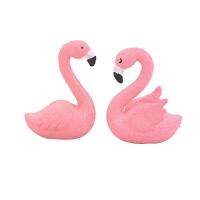 【♘COD Free Cas♘】 yi6067 Pack Of 2ตกแต่งสวยพลาสติกสีชมพูที่ละเอียดอ่อน Diy Flamingo Fairy อุปกรณ์ตกแต่งสวน Craft ชุดตุ๊กตา A30