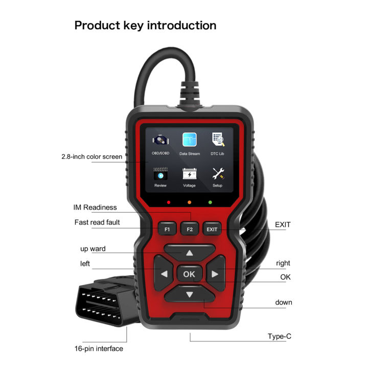 v519รถวินิจฉัยปัญหา-obdii-เครื่องอ่านโค้ดฟังก์ชันการพิมพ์รองรับการพิมพ์อัปเกรดสำหรับรถยนต์โพรโทคอล-obd-ii-ทุกคันตั้งแต่1996