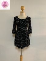 Navy blue dress size xs/s เดรสสีกรมท่า ลายดาว ผ้ายืดรัดรูป