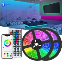 ไฟ LED สำหรับห้องสี RGB Tpae ตกแต่งห้องนอนแถบไฟ LED บลูทูธ5050 LED 5ม. 10ม. 15ม. 20ม. 30ม. ไฟแบ็คไลท์ทีวี LED สำหรับคริสต์มาส