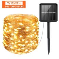 7M 12M 22M Solar String Fairy Lights Waterproof Outdoor LED Garland Solar Outdoor Power Lamp Christmas For Garden Decoration