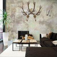 ❆ↂ Decorative wallpaper Retro and nostalgic deer head hand-painted background