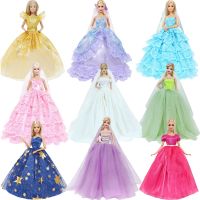 Handmade Wedding Doll Dress Princess Evening Party Ball Long Gown Skirt Bridal Veil Clothes for Barbie Doll Accessories DIY Toy