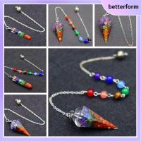 BETTERFORM 7 Chakra orgonite จี้ลูกตุ้มเรกิ ของขวัญสำหรับเด็ก โซ่ห่วงโซ่ Amulet การออกแบบใหม่ เครื่องประดับแฟชั่นเครื่องประดับ หินอัญมณีหิน