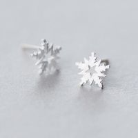 [COD] Fashionable sweet brushed snowflake earrings for women simple and versatile high-end creative design student