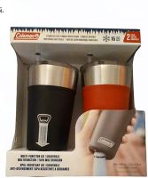 แก้วเก็บความเย็น Coleman Stainless Steel Tumbler with Straw, 20 Oz, 2 Pack