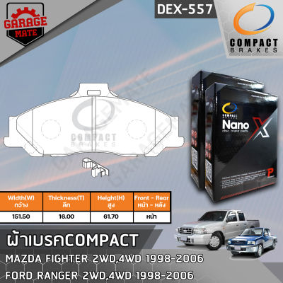 COMPACT ผ้าเบรคหน้า MAZDA FIGHTER 2WD 4WD 98-06,FORD RANGER 2WD 4WD 98-06 รหัส 557