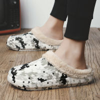 Men Home Cotton Slippers Winter Warm Furry Slippers Waterproof Indoor Shoes Fur Loafers Casual Plush Shoes Winter House Footwear