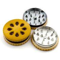 ♟✇❂ Cookie Metal Grinder Shape 55mm Biscuit Tabacco Grinder Crusher 2 Layer Dried Flowers Herbs Home Funny Gift for Men