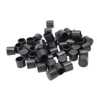 50 Pcs Black Rubber PVC Flexible Round End Cap Round 12mm Foot Cover