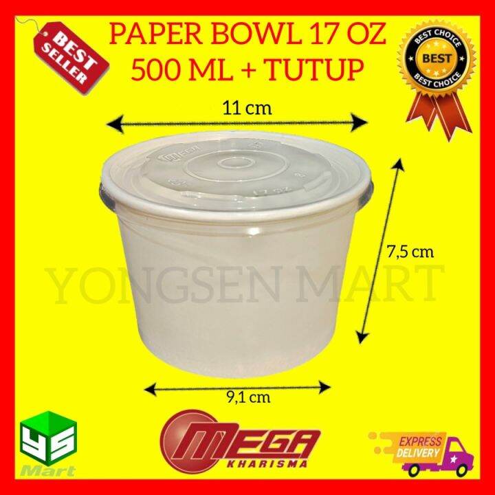 Paper Bowl Polos Oz Ml Lid Tutup Microwave Tahan Panas Lazada Indonesia