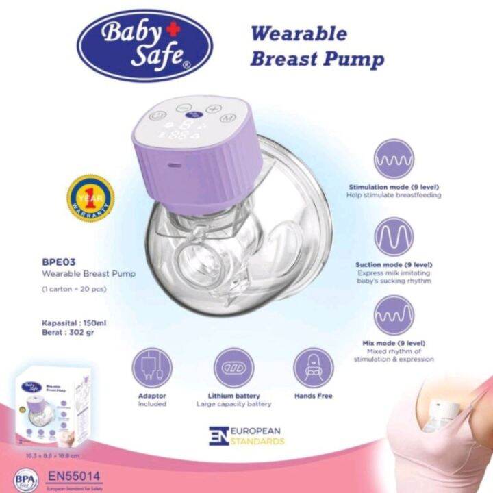 Baby Safe Breastpump Wearable Handsfree Electric BPE03 Lazada Indonesia