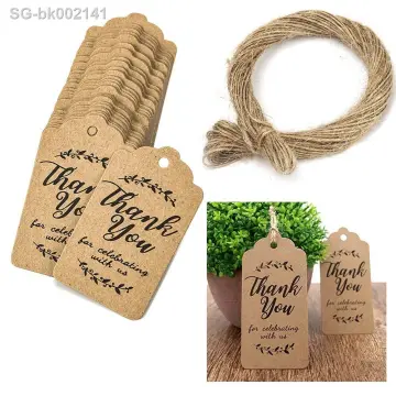 100Pcs Kraft Paper Gift Tags Thank You For Celebrating With Us Labels  Handmade For Wedding Party