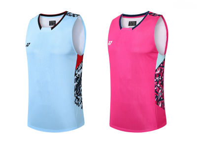 Hot Sale   Mens Sleeveless Badminton Sports Shirt Competition Training Breathable Quick Dry Jersey 2309A