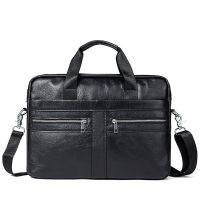 Men Leather Laptop Briefcase Bag 14.1 inch Genuine Leather Men Bags Briefcases Handbag Shoulder Bag Crossbody Messenger Bags New