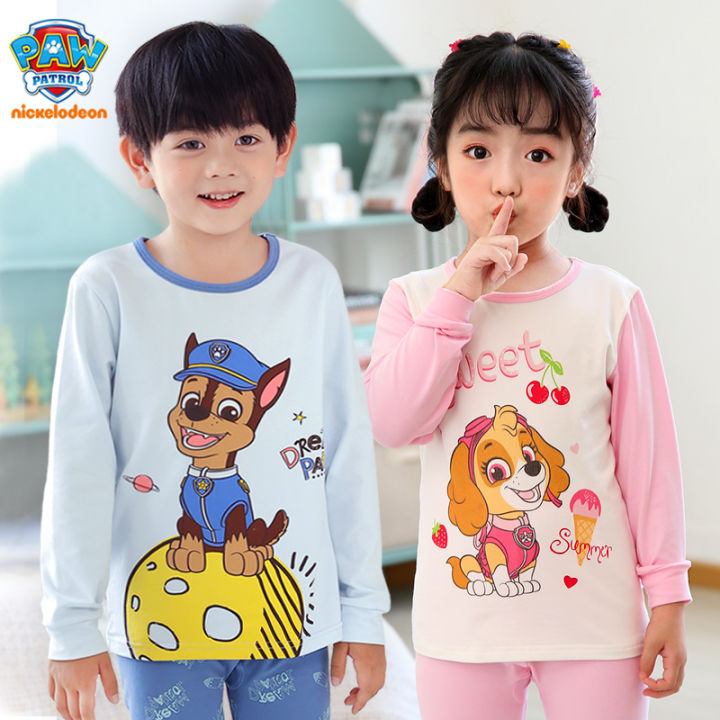 ชุดนอน-ชนิดผ้าฝ้าย-ลายการ์ตูน-paw-patrol-สำหรับเด็ก-ของแท้-100