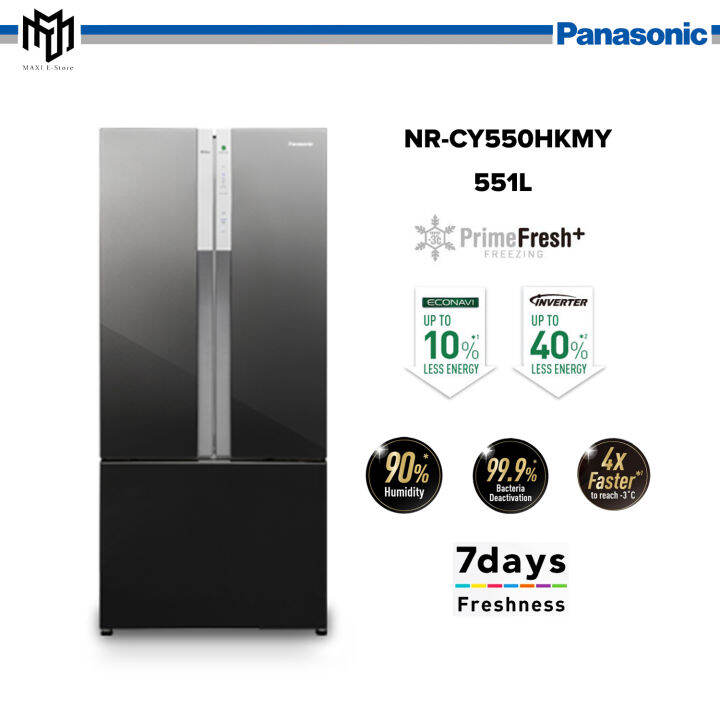 Panasonic NRCY550HKMY 551L Inverter French Door Refrigerator ECONAVI