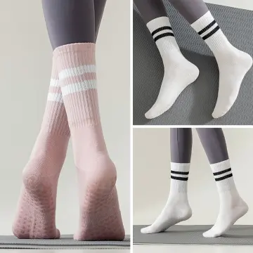 1Pair Yoga Socks Anti Slip Sticky Bottom Workout Pilates Grip Sock For  Woman Dance Slippers Fitness