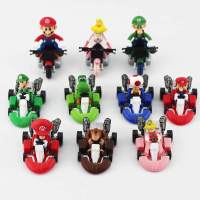 10 ชิ้นล็อต Super Mario Bros Kart รถลาก Mario Luigi yoshi หัวเห็ดชุดเจ้าหญิงพีช Donkey Kong รูปของเล่น826