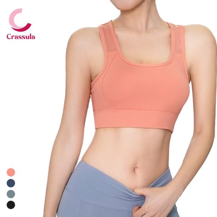 crassula-สปอร์ตบราออกกำลังกาย-เสื้อบราโยคะ-sport-bra-เสื้อในสปอร์ตบรา-ด้านหลังดีไซน์ผ้าตาข่าย-สวมใส่สบาย