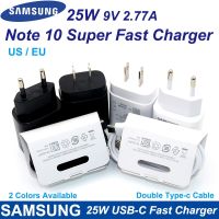 [HOT] Samsung สำหรับหมายเหตุ20 10 A90 A80 A70 A60 A53 A33 S10 PD S20 Ultra 5G 25W Cargador Usb Type C Fast Charge EUUS อะแดปเตอร์