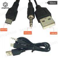 Kabel Audio Jantan 0.5M Mikro 5 Pin Ke DC 3.5Mm Jack USB 2.0 untuk Perangkat Android Kabel Pengisi Daya S7 AUX