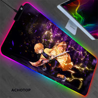 80x30cm Demon Slayer RGB Computer Mouse Pad Gamer Mouse Pads Large Gaming Mousepad XL Desk Mause Mats Keyboard Mouse Car LED