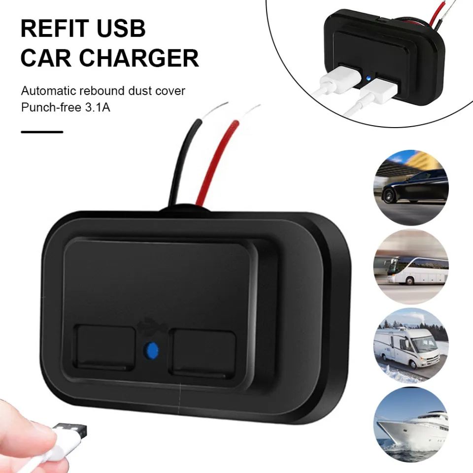 New Dual Usb Charger Socket 4.8 A 3.1 A 12v For Motorcycle Car Truck Atv  Boat Car Rv Bus 2.1 A 2.4 A Power Adapter Outlet