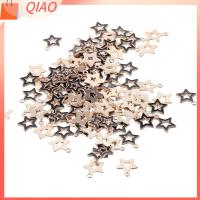 QIAO 100PCS โลหะผสมอัลลอยด์ เครื่องรางเคลือบรูปดาวกลวง สีดำสีดำ 1613 การทำเครื่องประดับ สร้อยคอสำหรับผู้หญิง จี้ดาวขนาดเล็ก สำหรับผู้หญิง